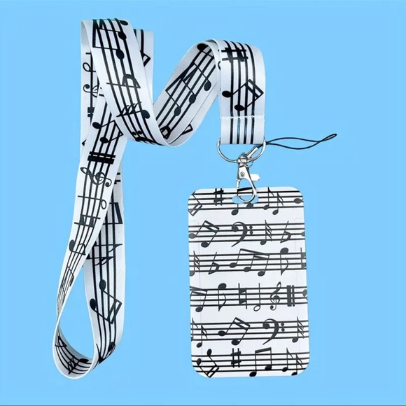 None Accessories - Lanyards For Keys, Keychain, Badge Holder, 1 pc, NEW, Music Note 🎁